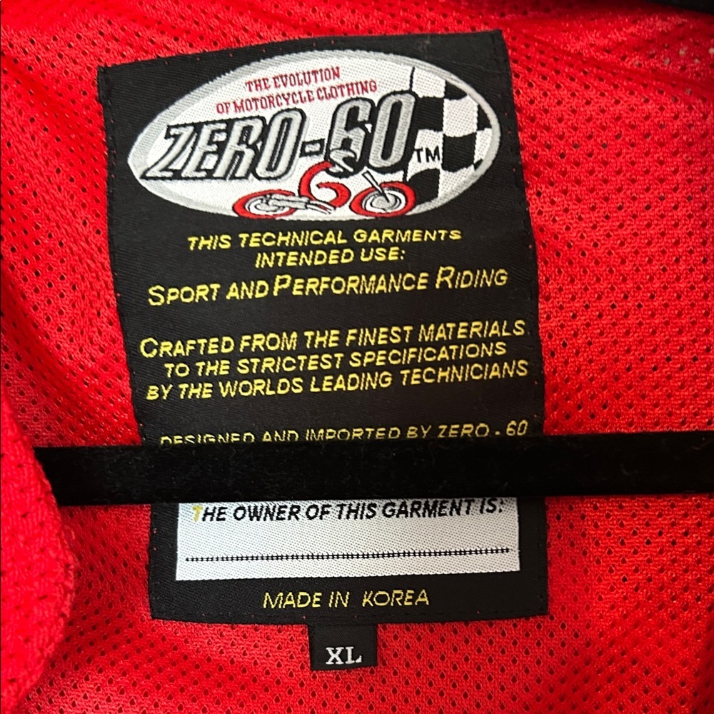 ICON Zero-60 Sport Padded Riding Jacket in Bold Red - Picture 2 of 5